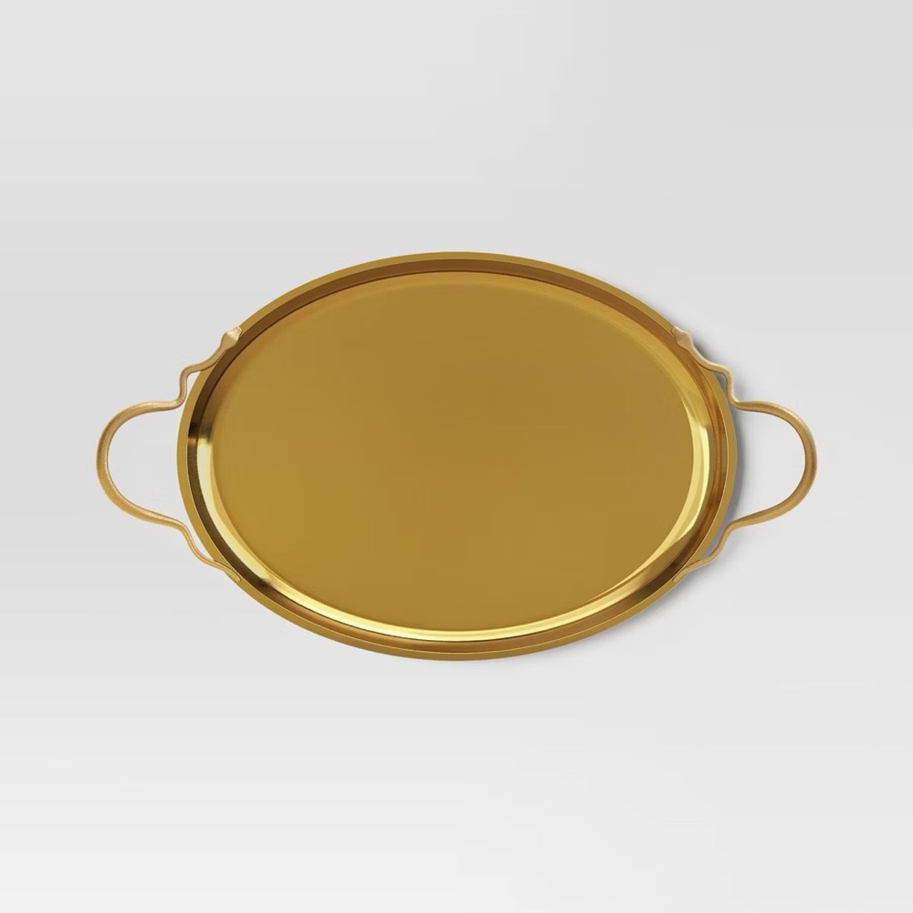 Cocktail nwt Serve Tray Gold - Threshold snake handles - Picture 2 of 2